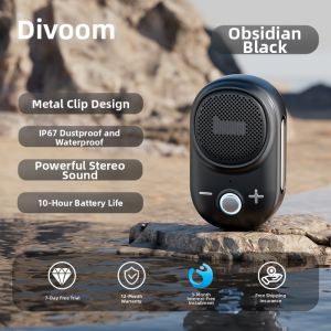 Divoom | Portable Water-resistant Clip Bluetooth Speaker for Outdoor Riding