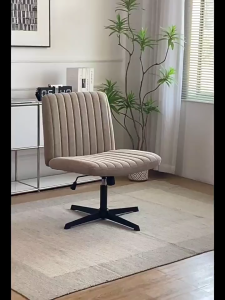 BLH Computer Chair Adjustable Totation Office Chair Comfortable Linen Fabric Sponge Bedroom Study Makeup Chair