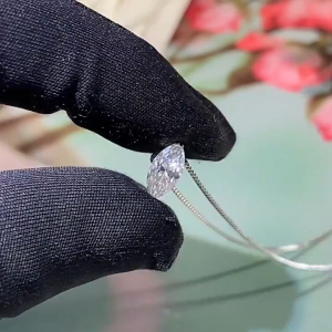 [100% real diamond]S925 silver for women Water drop simple and elegant clavicle necklace Marquise moissanite necklace Everyday commuting all-match style
