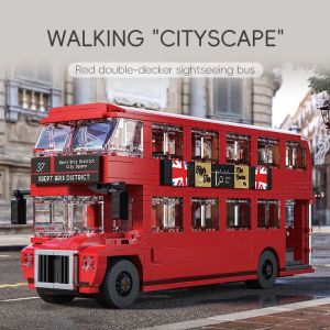745PCS British Retro Double Decker Bus Building Blocks City Tour Bus Model Bricks Desktop Decoration Puzzle Toys Holiday Gifts