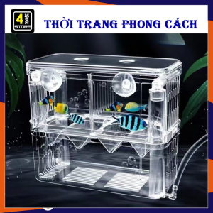 Lồng Đẻ Cho Cá Cảnh Cá Guppy - Bể Nhựa Mini Ấp Và Tách Dưỡng Cá Bệnh Chất Liệu Mica . Lồng Sinh Sản Cho CÁ BẢY MÀU - Khay Ép Cá Đẻ Trứng Nhỏ Gọn Dễ Sử Dụng