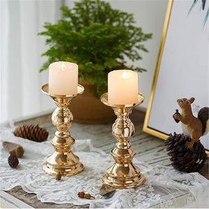 Golden Candle Holders Wedding Table Decorations Metal Stand Candlestick For Wedding Birthday Bar Party Living Room Home Decor