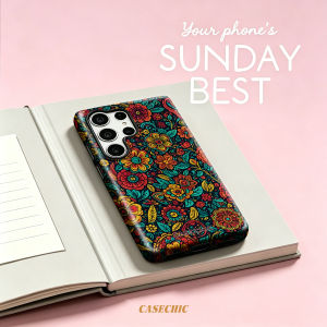 Potdemiel | Bohemian Floral Case for Samsung Galaxy S26 S25 S24 S23 Ultra Drop Resistant Glossy Dual-Layer Cover CaseChic