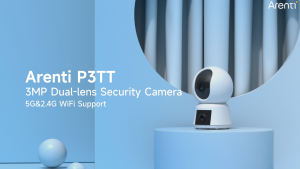 ARENTI P3TT - Wired Indoor Dual Camera | 2K UHD 3MP | Pan & Tilt | CCTV IP Cam | Smart Home
