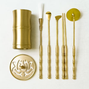 Pure Brass Incense Ceremony Tools Set Incense Ash Powder Compact Incense Sculpture Accessories Scoop Shovel Home Decor