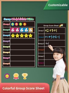 Colorful Magnetic Whiteboard Stickers Classroom Management Chart English Chinese Group Score Board Wall Poster Magnet for School