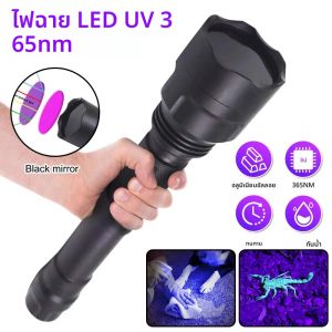 ไฟฉาย UV 365nm โคมไฟกระจกสีดําสําหรับการบ่มด้วยหมึกอัลตราไวโอเลตและการตรวจจับเงิน ไฟฉายแสงสีม่วง