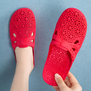 Phong Cách Brazil Thoải Mái Dép Khoét Rỗng Giày Thương Mại Đông Nam Á Nữ Đế Phẳng PVC Giày Sandal Ngoài Trời Trong Nhà Thoải Mái