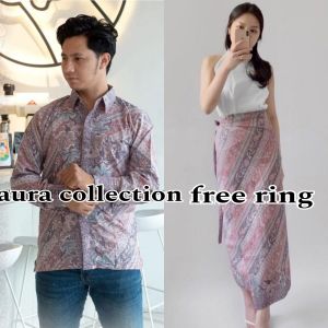 cauple batik kondangan kemeja panjang batik  set rok lilit batik terpopuler