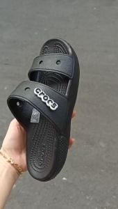 Dép 2 quai ngang cross Band Classic chuẩn xịn đúc liền khối tặng 10 sticker MÀU NAVY