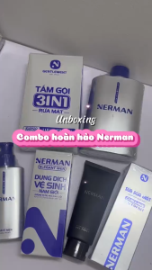 Combo sữa tắm nam 3in1 Nerman 350ml và sữa rửa mặt nam Nerman 60S Fresh 100ml và dung dịch vệ sinh nam Nerm 100ml