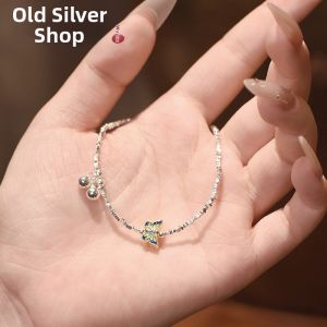 WU YUE JEWELRY | Butterfly Charm 999 Pure Silver Bracelet