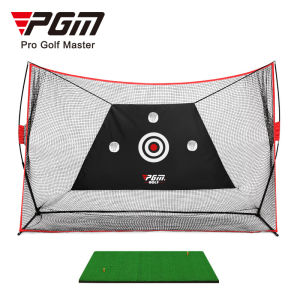PGM 3m by 2.1m portable golf practice net for golf driver iron chipping swing training in indoor outdoor LXW023