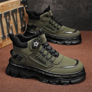 Mens Work Boots Martin Style Outdoor Climbing Anti-slip Wear-resistant Leisure Sports Fashionable Korean Version PU Material