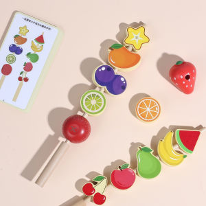 Fruit Recognition Montessori Bead Toy for Early Education and Hand-eye Coordination