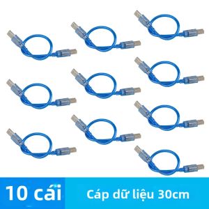 Cáp Kết Nối Cổng Vuông USB 2.0 30cm/50cm Cáp Dữ Liệu Màu Xanh Trong Suốt Cho Máy In UNO 2560 Đầu Nối Cổng Mở Rộng