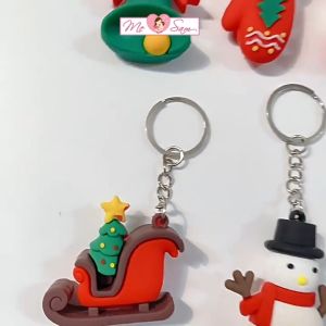 Móc khóa noel 3D quà tặng giáng sinh cute phụ kiện balo túi xách chìa khóa Thế Vinh Store