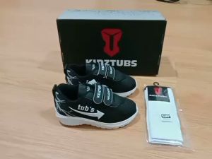 Sepatu Sekolah Anak Laki Laki Warna Hitam Perekat Usia PAUD TK SD SMP 1 2 3 4 5 6 7 8 9 0 Tahun-KIDZTUBS1326