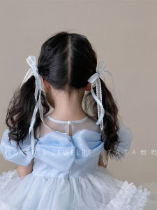 Pink Lace Butterfly Knot Hair Clip for Girls Childrens Hair Accessories Ballet Style Side Headwear Duckbill Clip Hairband