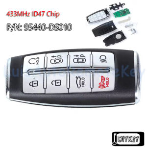 6 / 8 Buttons Smart Remote Car Key Fob 433MHz ID47 Chip Replacement for GENESIS GV70 GV80 G80 2021 2022 2023 2024 2025