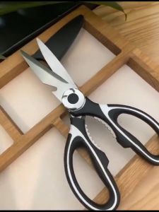Kitchen Scissors with Shear Sleeve Poultry Shears Bottle Opener Walnut Clip Heavy Duty Scissors Stainless Steel Barbecue Scissors