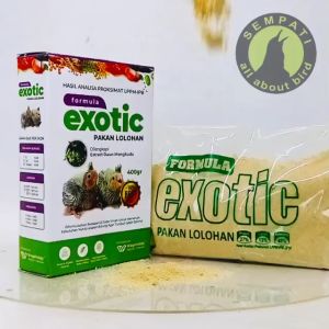 FORMULA EXOTIC KEMASAN KOTAK 400 GR PAKAN BUBUR BURUNG ANAKAN LOVEBIRD FALK PARKIT FINCH DLL LOLOHAN SPET