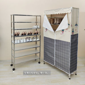 Stainless Steel Metal Shoe Rack Indoor Entrance Dustproof Multi-layer Large Capacity Dormitory Rent Good Looking Shoe Cabinet