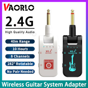 VAORLO Original 2.4G Wireless Guitar System Rechargeable Guitar Transmitter Receiver Plug Play Real-time Transmission for Electric Guitar Bass