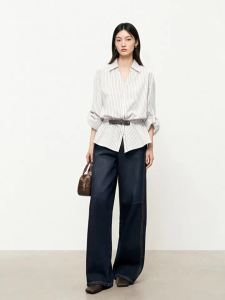 DESIGNICE | Design Low Waist Striped Shirt