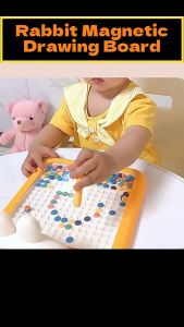 BBTAM Big Magnetic Drawing Board Montessori Educational Dots Beads Sketch Board Suction Drawing Pad