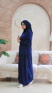Afna Setelan Olahraga Naya Hilya Rok Celana Jogger Training Panjang Kaos Atasan Olahraga Sport Muslimah