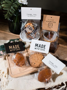 Transparent Cupcake Packaging Bag with Header Card for Cookies And Biscuits Cake Frosting Bag Cookie Wafer Seal Bag