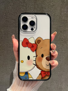 Magnetic Transparent Black Border Kawaii Cartoon iPhone Case