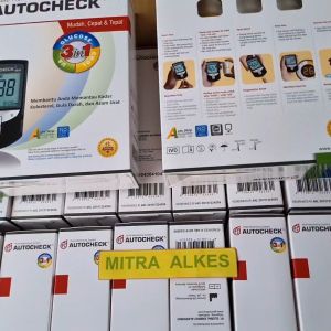 AUTOCHECK 3in1 Meter. ALAT Autocek Glucosa Uric Acid Cholesterol. AUTO CEK Gula Darah Asam Urat Kolestrol 3 in 1