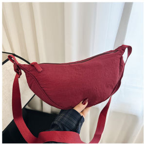 Nylon Crossbody Bag Casual Single Shoulder Bag for Girls Students Summer Small Handbag Simple Dumpling Bag Daily Match