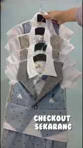 Setelan baju rompi anak laki laki motif ROMPI TUXEDO usia baby 0- 8 bulan - Max BB 8 kg