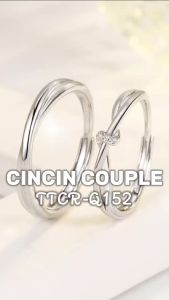 TINO TINO Cincin Couple  Q152 Wedding Ring Simply premium Zirconia/Cincin Pasangan Tunangan Nikah Premium