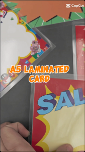 A5 Laminated Promotional Display Sign Cards for Gift Wrapping & Stationery