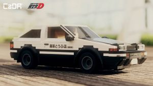 CaDA Initial D Takumi Fujiwara Toyota AE86 Trueno Brick DIY Brick R/C+APP Control 1:20 Scale RC Vehicles DIY Blocks Toy Set C51086W