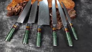 XITUO Kitchen Knives 1-6pcs Set Damascus Steel Sharp Chef Knives for CleaverSlicing Paring Cooking Knives Grain Shell Handle