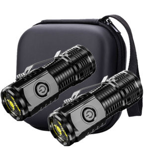 Mini Portable High Brightness 3 LED Flashlight Rechargeable Power Display Multifunctional Mini Outdoor Light Use Fishing Camping