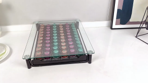 60 metal coffee capsule holders for glass storage racks for drawer type capsule drawer boxes