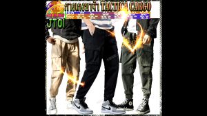 กางเกงคาโก้ขาจั้ม กางเกงจ๊อกกิ้งเท่ๆ ขาจั้ม กางเกงขายาวสไตล์เกาหลี JT01-2 ใส่ได้ทั้งชายและหญิงมีกระเป๋าข้างเหมาะเดินป่าJOGGER PANTS