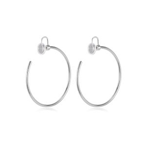 TFY | Silver Large Hoop Earrings without Piercing