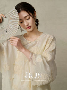 JK&JS | Áo Blouse Phong Cách Dân Tộc Thêu Tencel Nữ