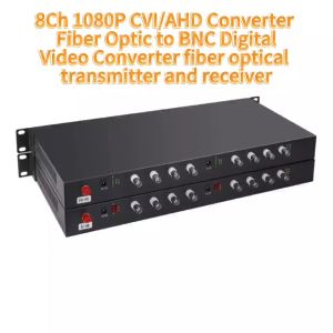 Video Fiber Converter 8 Channel 1080P AHD CVI TVI Coaxial Fiber Optic Video Media Converter IP Camera