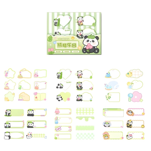 Versatile Waterproof Panda Name Tags Stickers for Students SZ389