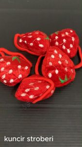 STIPA Ikat Rambut Boneka Stroberi Kuncir Kunciran Karet Hair Band Accessories Wanita Anak LZ