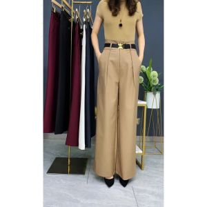 Fashionable High Waist Wide Leg Pants Autumn New Arrival Womens Casual Trousers Drapey Elegant Style High Waist Slimming