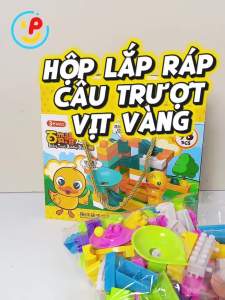 Hộp lắp ráp có cầu trượt vịt vàng 98 chi tiết 899-11 PeeKaPaw Toys